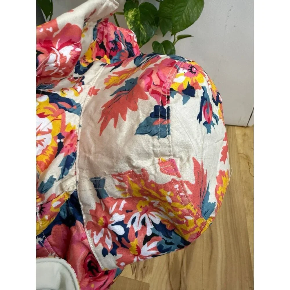 Floral Reversible Bucket Hat with Chin Strap